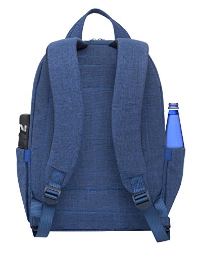 RIVACASE Notebook Rucksack bis 15.6“ – Stilvolle Tasche aus wasserabweisenden Material und extra verstärkten Seiten – Blau - 6