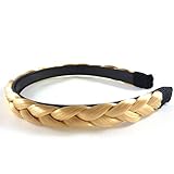 Rougecaramel Haarreif mit geflochtenem Zopf, Blond