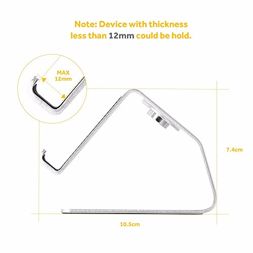 Easyacc Universal Handy Halterung Tablet Ständer Apple Watch Halter für iPhone 7 / 7P / Samsung Galaxy S8 / S8 Plus / iPad 9.7 2017 / iPad Air/ Mini / E-Book, Aluminium Handy Halter Schreibtisch Halter für Haus, Büro, Schlafzimmer und mehr, Passend für 4-10.1 Zoll Geräte – Silber - 6