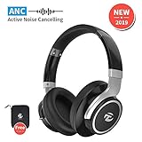 Casque Bluetooth Reduction de Bruit Active，Casque Bluetooth sans Fil de Bruit Active avec 40 Heures de Jeu，Stéréo Confortable et Son Haute Fidélité pour Téléphone/Tablettes/PC/iPad Mornpi（Noir）