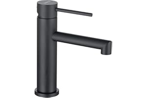 ONECE Robinet Lavabo Noir pour Salle de Bains, Mitigeur de Lavabo en Acier Inoxydable Résistant à l'usure, Mousseur Remplaçable, Cartouche Céramique