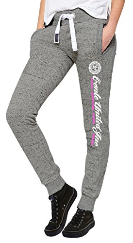 M.Conte Women Sweat-Pants Pantalones Jogging Pants Sporting Shorts De Chándal para Mujeres Ramona Gris Talla L