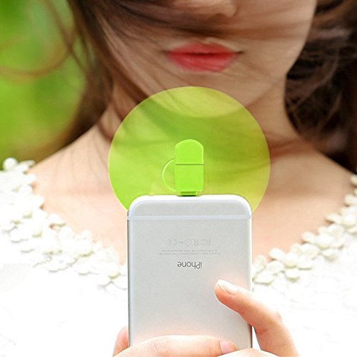 USB Ventilator Fan, Ubegood Mini Ventilator Phone Fan Cool Kühler drehbar Lüfter mit Zwei Blätter Fan 2 in 1 Portable Mini Fan für Andriod Smartphone , iPhone , iPad, Samsung, Powerbank – Grün - 6