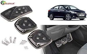 Selifaur - 3 Pcs Black Non-Slip Manual Car Pedals kit Pad Covers Set for Hyundai Verna 2020