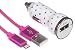 Produktbild Trendz 2.1 A MFI Apple Zertifiziert USB Auto KFZ-Ladegerät und Abnehmbares Gewirrfreies Lightning auf USB Textilkabel/Datenkabel/Ladekabel/Sync-Kabel - Polka Dot