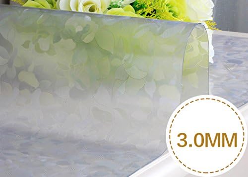 JCRNJSB® Tablecloth, Full Size Thicker 3.0mm PVC Soft glass Waterproof Anti-hot Wash away Transparent Coffee table Crystal plate Dining table Washable and easy to care ( Color : #2 , Size : 90*160cm )