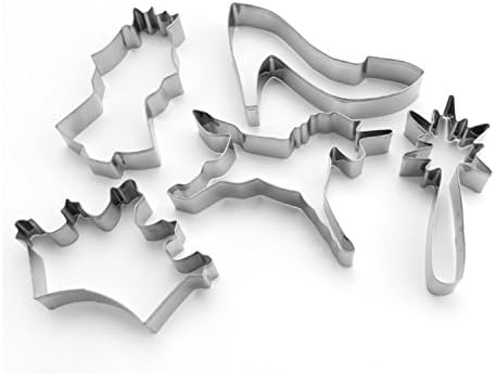 Cookie Cutters, Set of 5 pastry Cutters Stainless Steel by yoohome Shapes Princess, Crown, Scepter, Horse Shoe, for Cookies, Cakes And Sugar, Pasta etc