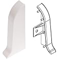 Plastic Skirting Board - Premium 2.5m PVC Skirting Board Right End Cap - White Matt - M089