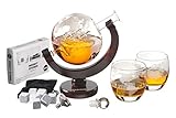Sella y conserva: la licorera con diseño de globo terráqueo tiene un sello hermético para mantener el sabor y la frescura de tus licores o vinos de alta gama.También incluye un embudo de acero inoxidable, para transferir fácilmente tu bebida sin derramarla.