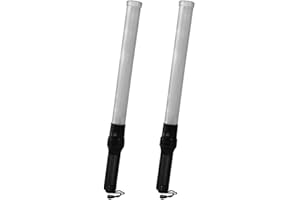 BERRY Traffic Wand LED Light with Green & Red Color | Battery Powered Safety Baton with Two Flashing Modes | Road Safety Warning Flashing Light for Traffic Control, Parking Areas (2Pc)