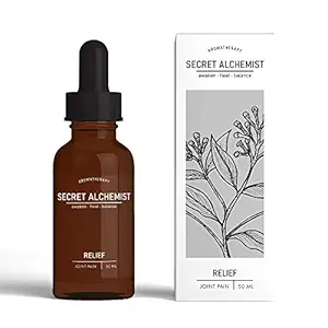 Secret Alchemist Relief Organic Aromatherapy Essential Joint Pain Oil | Blend of Clove, Roman Chamomile, Rosemary and Sage | Cold Pressed Coconut Oil - 50ml (Pack of 1)