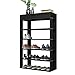 Produktbild SogesHome Schuhregale 75x 24 x 94 cm 5 Tiers mit Schubladen Holzschuhe Lagerregal Schuhe Organizer, Schwarz,L24-BK-SH