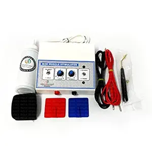 Rebalance India Muscle Stimulator Machine for Physiotherapy 2 Channel Mini MS 2 Channel Electric Muscle Stimulator Muscle Massager for Pain Relief Device with One Year Warranty