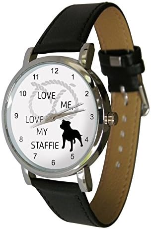 Your Watch DesignLove me, Love My Staffie Design Watch. The Perfect Staffie Lovers Gift. Genuine Leather Strap