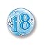 Produktbild Qualatex 48439 18 Starburst Sparkle Single Bubble Latex Ballon, blau, 22