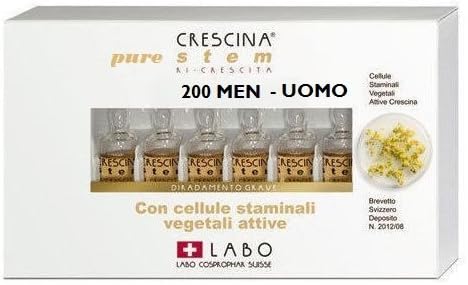 CRESCINA Pure Steam Man – Men 200 12 Ampoules ri-crescita + 1 Extract Concentrate