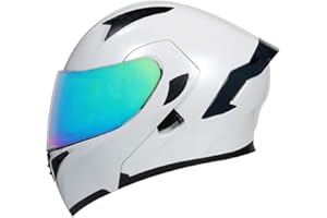 Woljay Full Face Flip Up Motorcycle Modular Helmet Integrated Motorbike Dual Visor for Adults Men Women Moped Street Racing DOT Approved