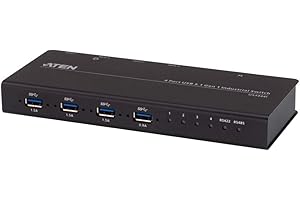 Aten US3344I 4x4 USB 3.1 Gen.1 Switch, Industrie-Umschalter, Schwarz