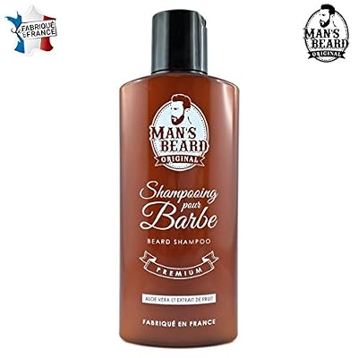 Man's Beard - Fabrication Française - Shampooing De Barbe Premium A L'Aloe Vera Et Extrait De Fruit - Adoucit Et Protège - Contenance : 150 ml