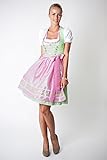Ludwig und Therese Damen Dirndl-Set Valeria mini apfelgrün/rosa 3-tlg 11209 - 5