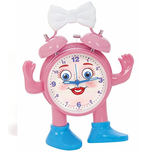 ABC spielerisch die Uhrzeit lernen, Miss Ticki der Kinderwecker pink weiss, inklusive Batterie