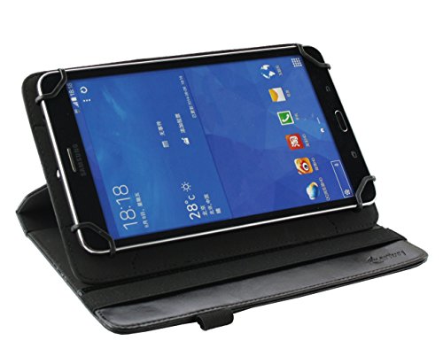 Emartbuy® i.onik Global Tab L1001 4G Tablet PC 10.1 Zoll Universal ( 9 – 10 Zoll ) Schwarz Premium PU Leder 360 Grad rotierende Stand Folio Geldbörse Tasche Hülle + Schwarz Eingabestift - 5
