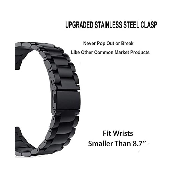 TRUMiRR para Samsung Galaxy Watch 42mm Band, 20mm Correa de Reloj de Pulsera de Metal con Correa de Acero Inoxidable sólido para Galaxy Watch 42mm R810 R815 / Gear Sport/Gear S2 Classic R732 R735 - Imagen 5