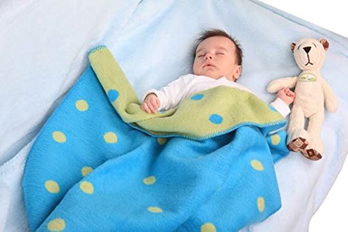 ByBoom® – Erstlingsdecke / Babydecke/ Kuscheldecke 100% Baumwollfleece 75×100 cm mit Punkten; MADE IN EU - 4