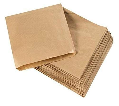 Cosmall - 200 Bolsas de Papel Kraft para Alimentos, Alimentos, Alimentos, Alimentos, sándwiches, etc, marrón, 7 x 7 Inch