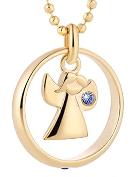 fish Jungs Halskette Silber 925 vergoldet Schutzengel-Anhänger Taufring Taufgeschenk blau Geschenkbox, Geschenk...