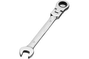 Aoktorkit Metric Tool Flex-Head Ratcheting Wrench 13MM, Professional Chrome Vanadium Ratchet Spanner Steel 72 Teeth 12 Point for DIY,Pipeline, Bicycle Repair and Home Maintance