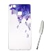 Produktbild Huawei P9 Lite Hülle, Edaroo Silikon Case Schöne Lila Blaue Blütenblätter Muster Flexible Weiche TPU Gel Dünne Transparent Durchsichtige mit Motiv Kratzfeste Scratch-Resistant Schutzhülle HandyTasche Hülle Case Cover für Huawei P9 Lite