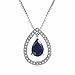 Produktbild ORKST 925 Sterling Silber Intarsien natürliche Sapphire Birnenförmige Mode Anhänger Halskette für Frauen, die Kettenlänge 45 cm