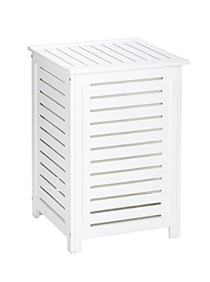 Wenko 21857100 Oslo Corbeille à Linge Bois Blanc 45 x 65 x 45 cm