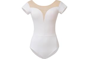 ROYAL SMEELA Maillot danza manga corta mujer body bailarina mujer maillot danza ballet adulto maillot de danza para adulto maillot baile mujer maillot bailarina body negro baile body danza ballet