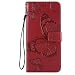 Produktbild NEXCURIO Sony Xperia XZ3 Hülle Leder, Handyhülle Tasche Leder Flip Case Brieftasche Etui mit Kartenfach Stoßfest Kratzfest Schutzhülle für Sony Xperia XZ3 - NEKTU14007 Rot