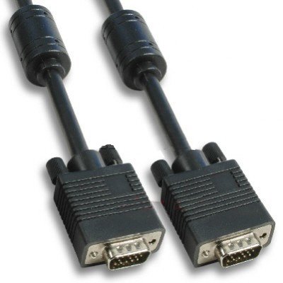 Premium VGA Kabel 10m mehrfach geschirmt mit Ferritkern - Kabel für Pc, Laptop, Monitor, Beamer, TV mit VGA Anschluss