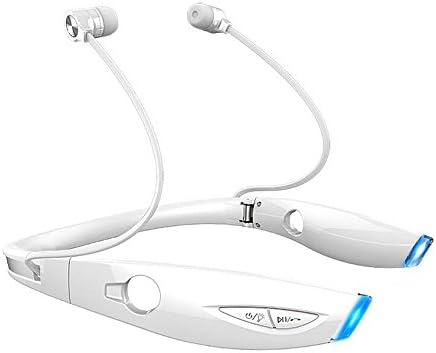 CXYP Bluetooth 4.1 Active Noise Cancelling Headphones, Lightweight Neckband Wireless In-ear Headphones, Sweatproof, Sports Running Gym Earphones Built-in Mic (White)