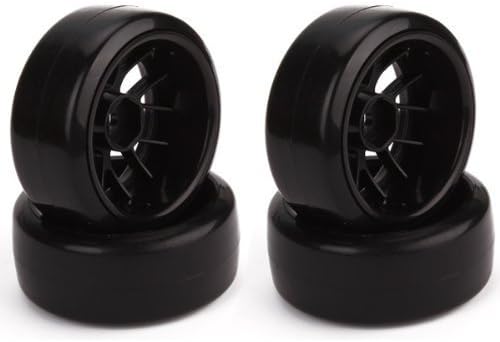 Yiguo RC 1: 10 Drift Car Plastic Smooth Tires Y-shaped Wheel Rim Black set of 4
