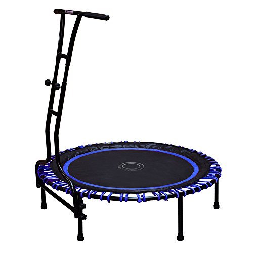 Indoor Outdoor Mini Fitness Trampolin 110 cm Ø mit 6 Standbeinen und Haltegriff höhenverstellbar stabile Ausführung bis 120 kg belastbar