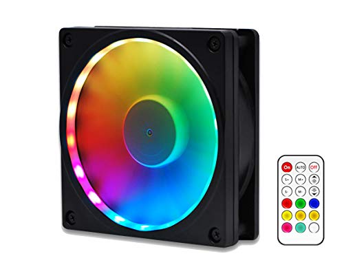 EZDIY-FAB Bastidor de Ventilador RGB con Montaje de Ventilador RGB direccionable de 120 mm con Controlador (Compatible con ASUS Aura Sync, GIGABYTE RGB Fusion y MSI Mystic Light Sync)-1pack
