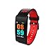 Produktbild Farbe OLED Touchscreen Smart Band IP68 wasserdicht, Fitness Gesundheit Überwachung Armbänder Blutdruck Schrittzähler Aktivität Tracker Gesundheitsversorgung Armband für Kinder Männer & Frau (rot)