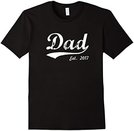 Men's  New Dad T-Shirt - Dad Est. 2017 - Dad To Be T-Shirt 3XL Black