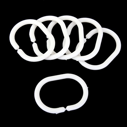 Generic 12x Gardinenringe Vorhangringe Gardinen Ringe Gardinenhaken für Gardinenstangen Stangen Kunststoff - 2