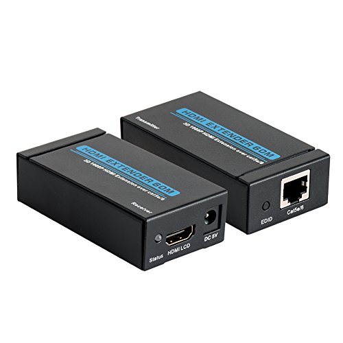 HDMI Extender, Mactis 197ft HDMI Signal Extenders über CAT5e/6 UTP/STP Ethernet Kabel Unterstützung 3D 1080P (60m/197ft, Transmitter + Receiver) - 2