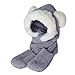 Produktbild CLOOM Damen Winter Schal mit Hasenohren 3-in-1 Fashion Multifunktions-Schal(Mütze,Handschuhe) Weiche Dicke Warm Schal Handschuh-Schal Plüschmütze Tiermütze Plüschtier Pelzkragen Kapuzenschal (Grau)