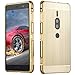 Price comparison product image WEIFA Sony XZ2Compact Case, Very Light Slim Metallic Lines Texture Cover With Metal Bumper, 2018 Newest 2 In 1 Protection Combined CellPhone Case For Sony Xperia XZ2 Compact Gold