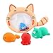 Produktbild TOYMYTOY Baby Kinder Badespielzeug Spritztiere mit Kescher