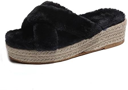 GDAN Women Slippers &amp; Flip-Flops Walking Formal Shoes Comfort Fall Winter Casual Party &amp; Evening Dress Wedge Heel (Color : Blue, Size : 38)