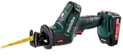Metabo 602266500 SSE 18 LTX Compact | + feuilles Scie sabre pour métal, pour bois et métal, 2 batteries, chargeur, Mallette | Technologie LED de travail/Ultra M (Li-Ion 18 V 2 Ah)